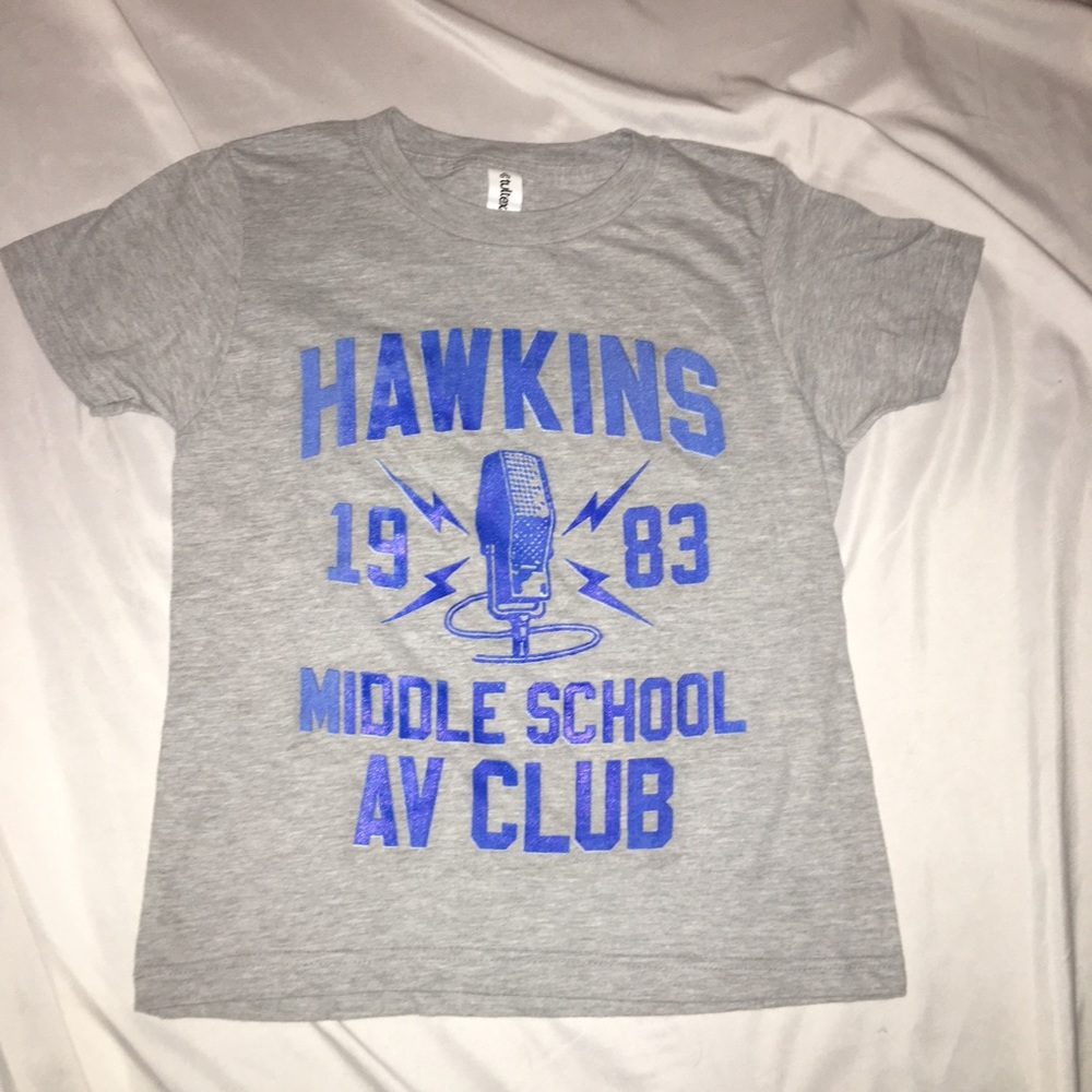 NEW small tee Hawkins school AV club 1983 stranger